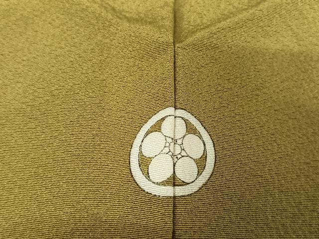 平和屋着物●上質な色無地 青朽葉色 正絹 逸品 AAAV9168np