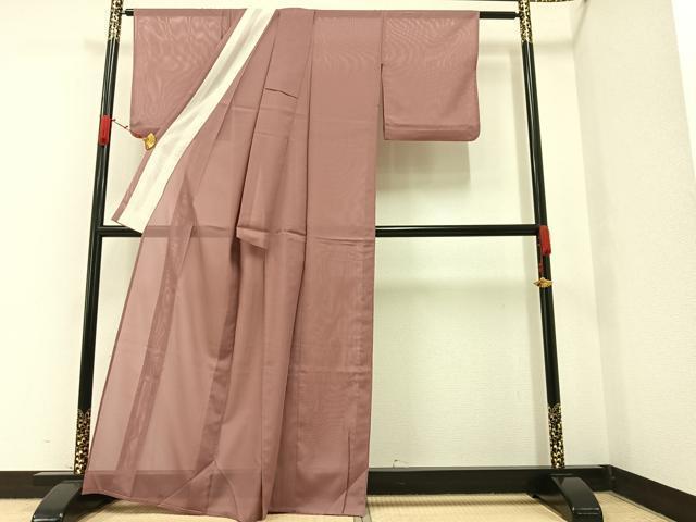平和屋着物＊夏物　色無地　絽　洗える着物　AAAV9361ph