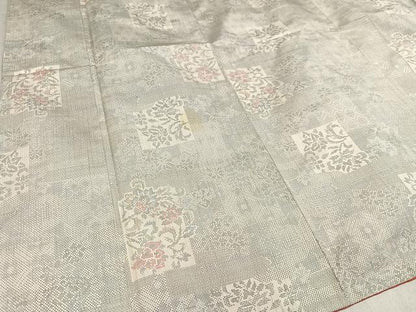 平和屋着物●本場大島紬 白大島 120亀甲 更紗文様 正絹 逸品 AAAV9416ph