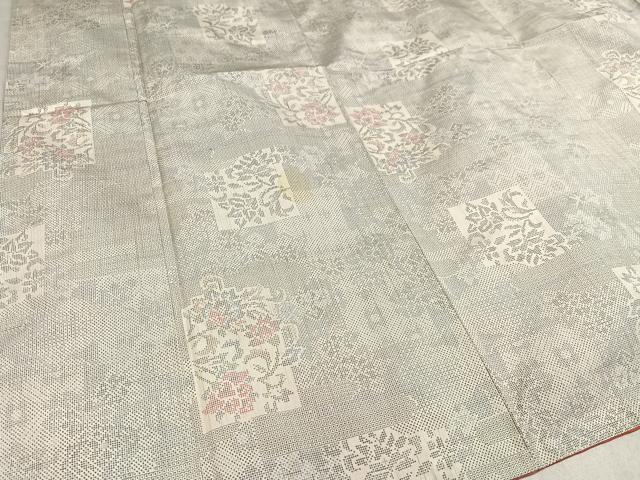 平和屋着物●本場大島紬 白大島 120亀甲 更紗文様 正絹 逸品 AAAV9416ph