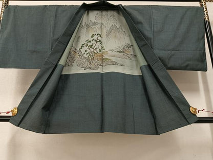 平和屋着物●男性　本場大島紬　アンサンブル　100亀甲　総詰め　正絹　逸品　AAAV9423ph