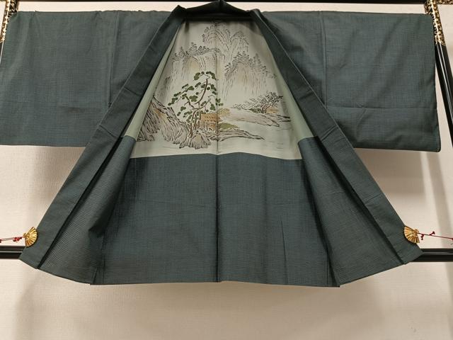 平和屋着物●男性　本場大島紬　アンサンブル　100亀甲　総詰め　正絹　逸品　AAAV9423ph