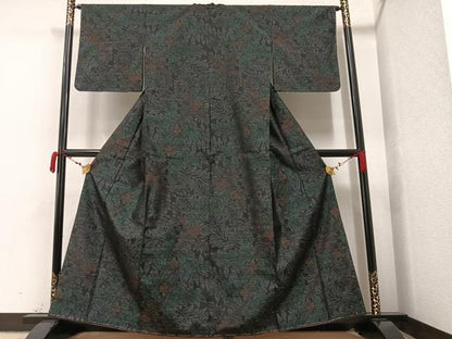 平和屋着物●本場大島紬 草木文 正絹 逸品 未使用 AAAV9424ph