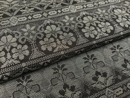 平和屋着物●訪問着 紬地 草花文 正絹 逸品 AAAV9437ph