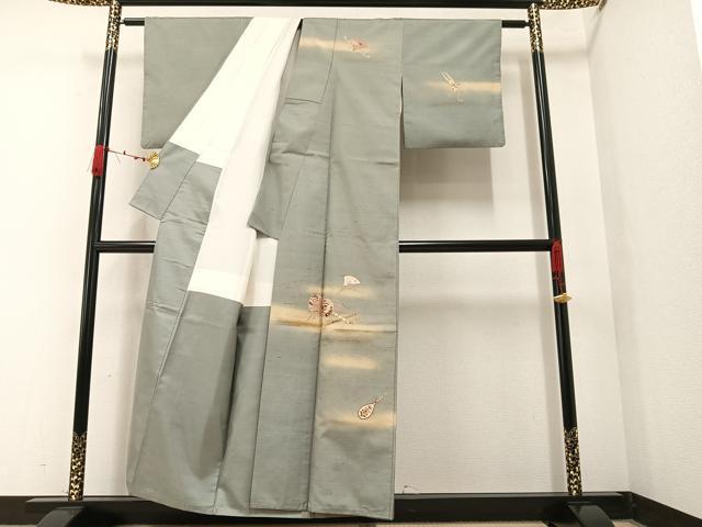 平和屋着物●訪問着 作家物 楽器文 暈し染め 金彩 正絹 逸品 AAAV9438ph