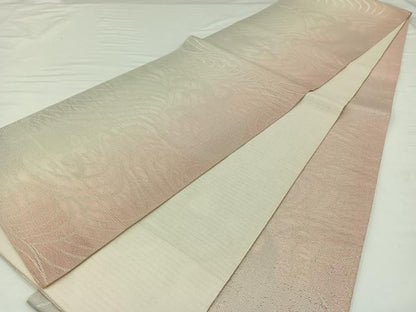 平和屋着物＊夏物　六通柄　本袋帯　立波文　銀糸　正絹　逸品　AAAV9475jh