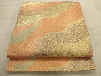 平和屋着物◎佐賀錦 六通柄袋帯 道長文様 金糸 正絹 逸品 AAAV9655sw