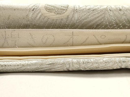 平和屋着物◎六通柄袋帯 唐織 煌きのオパール 銀糸 正絹 逸品 AAAV9725dt