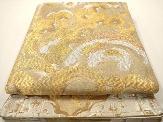 平和屋着物◎六通柄袋帯 立波文 金銀糸 三越扱い 正絹 逸品 AAAV9736dt