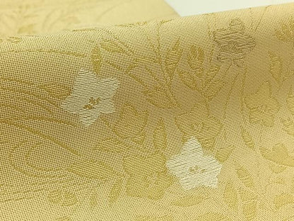 平和屋着物＊夏物　六通柄袋帯　流水草花文　金糸　正絹　逸品　AAAV9778jh