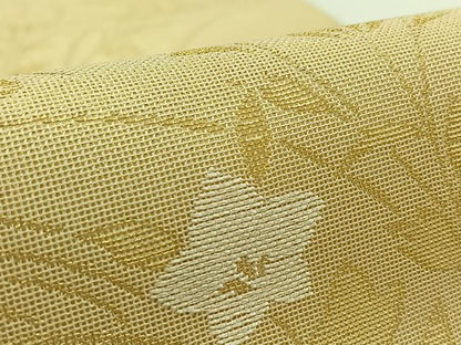 平和屋着物＊夏物　六通柄袋帯　流水草花文　金糸　正絹　逸品　AAAV9778jh