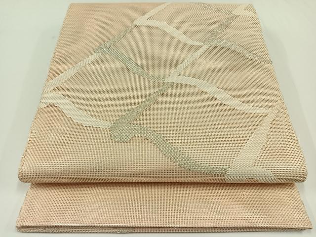 平和屋着物＊夏物　太鼓柄　本袋帯　瓦文　銀糸　正絹　逸品　AAAV9779jh