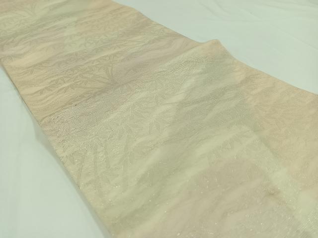 平和屋着物＊夏物 六通柄 本袋帯 笹竹文 銀糸 正絹 逸品 AAAV9782jh