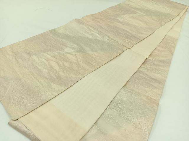 平和屋着物＊夏物 六通柄 本袋帯 笹竹文 銀糸 正絹 逸品 AAAV9782jh