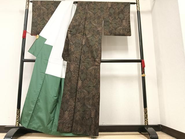 平和屋着物●本場大島紬 9マルキ 風景樹林文 正絹 逸品 AAAW0004ph