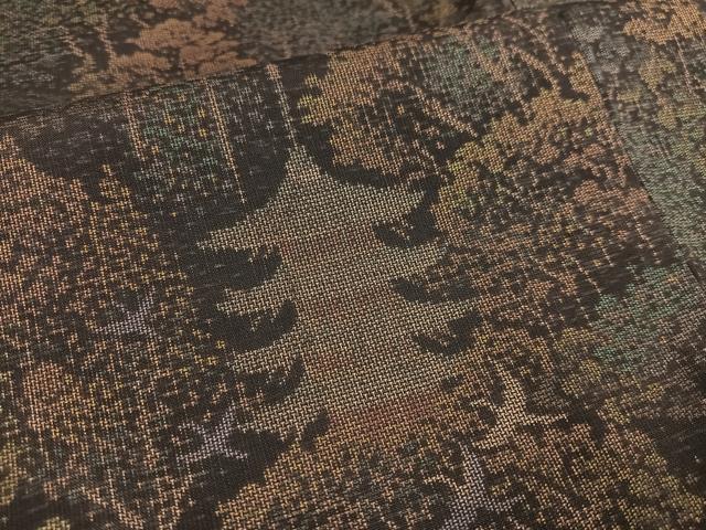 平和屋着物●本場大島紬 9マルキ 風景樹林文 正絹 逸品 AAAW0004ph