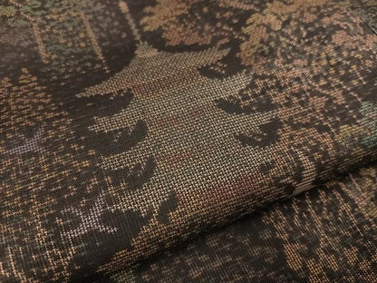 平和屋着物●本場大島紬 9マルキ 風景樹林文 正絹 逸品 AAAW0004ph