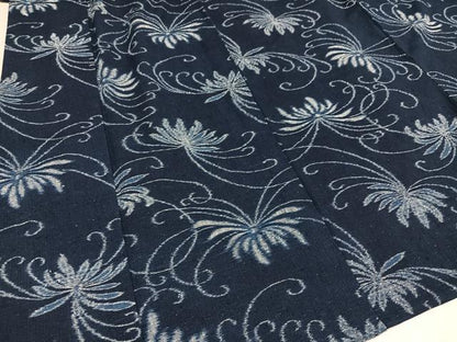 平和屋着物▽久留米絣　単衣　舞花文　綿　逸品　AAAW0013ph