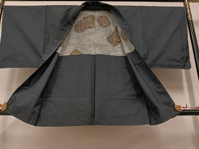 平和屋着物●男性　本場大島紬　アンサンブル　100亀甲　総詰め　正絹　逸品　AAAW0022ph