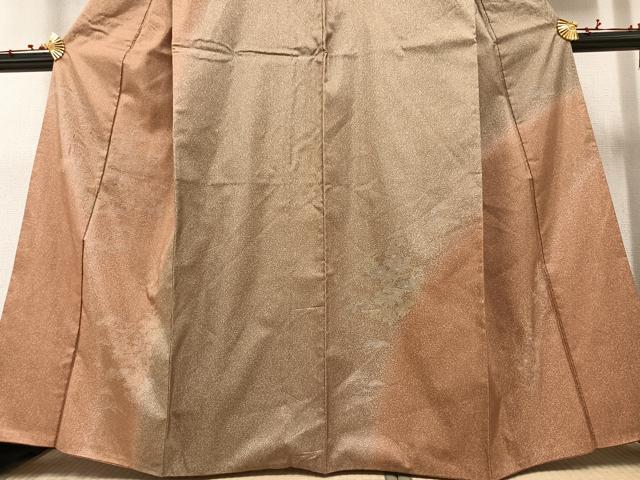 平和屋着物●本場染大島紬 訪問着 草花文 暈し染め 正絹 逸品 AAAW0025ph