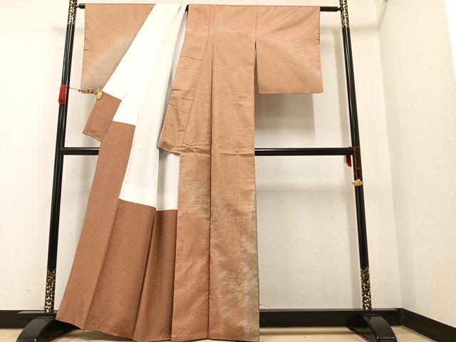 平和屋着物●本場染大島紬 訪問着 草花文 暈し染め 正絹 逸品 AAAW0025ph