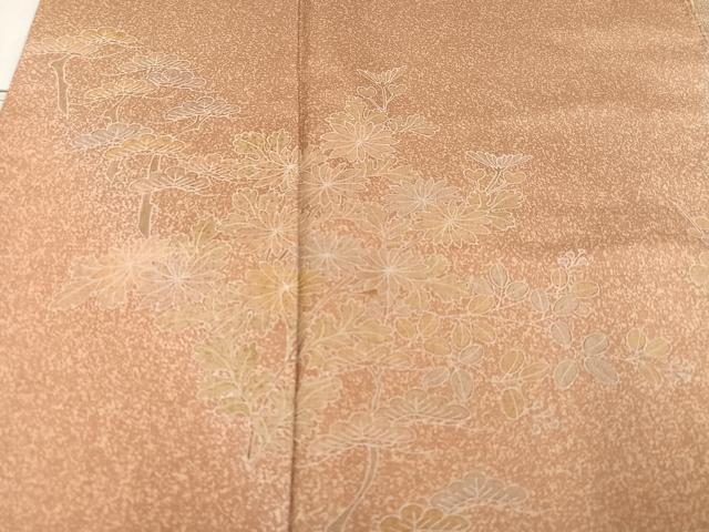 平和屋着物●本場染大島紬 訪問着 草花文 暈し染め 正絹 逸品 AAAW0025ph