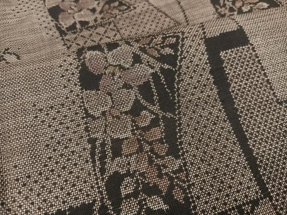 平和屋着物●本場大島紬 9マルキ 吉祥花文 正絹 逸品 未使用 AAAW0035ph