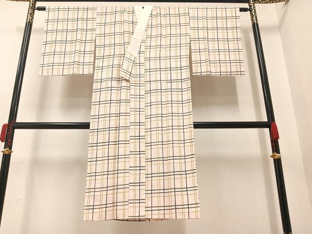 平和屋着物●長襦袢 無双仕立て 格子 正絹 逸品 AAAW0036ph