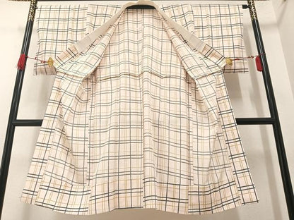 平和屋着物●長襦袢 無双仕立て 格子 正絹 逸品 AAAW0036ph