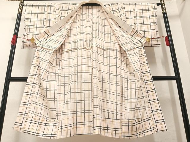 平和屋着物●長襦袢 無双仕立て 格子 正絹 逸品 AAAW0036ph