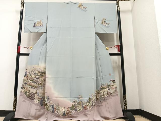 平和屋着物●訪問着 作家物 風景草木文 暈し染め 金彩 正絹 逸品 AAAW0045ph