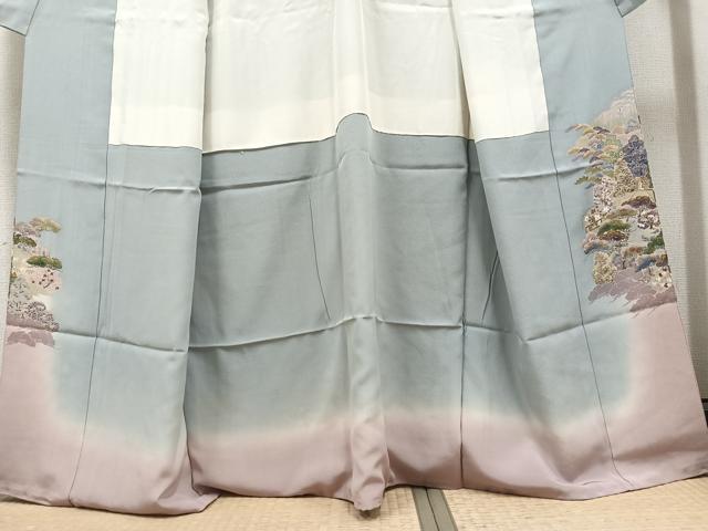 平和屋着物●訪問着 作家物 風景草木文 暈し染め 金彩 正絹 逸品 AAAW0045ph