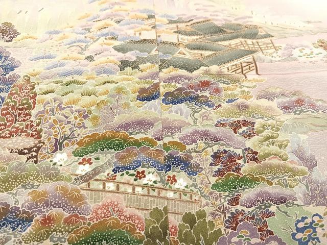 平和屋着物●訪問着 作家物 風景草木文 暈し染め 金彩 正絹 逸品 AAAW0045ph