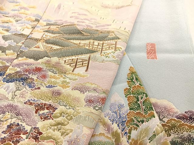 平和屋着物●訪問着 作家物 風景草木文 暈し染め 金彩 正絹 逸品 AAAW0045ph