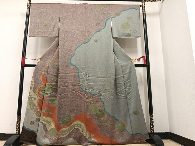 平和屋着物●訪問着 草花文 金彩 正絹 逸品 AAAW0050ph