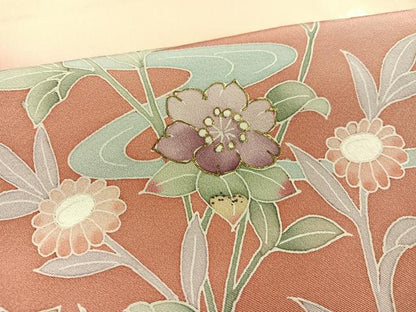 平和屋着物●訪問着 友禅 作家物 枝花文 暈し染め 正絹 逸品 AAAW0064ph