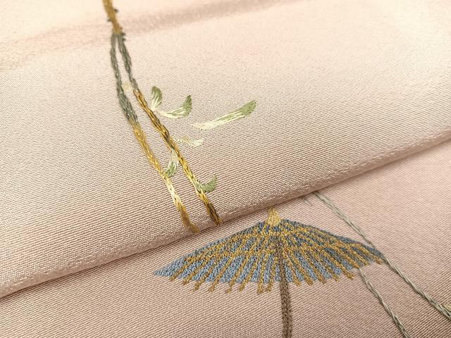 平和屋着物●訪問着 中国三大刺繍 相良刺繍 番傘 正絹 逸品 AAAW0068ph