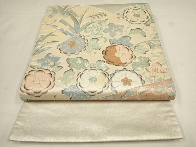 平和屋着物●六通柄袋帯 辻が花 刺繍 金銀糸 正絹 逸品 AAAW0342wj