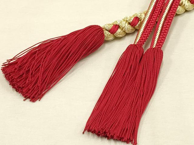 平和屋着物●和装小物　振袖用帯締め　装飾　パール　金糸　撚り房　逸品　AAAW1158ay
