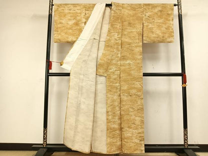 平和屋着物▽上質な小紋 単衣 墨流し文様 正絹 逸品 AAAW1242fy