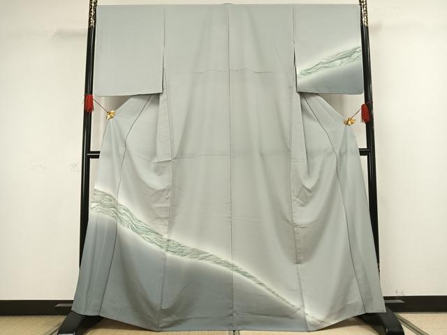 平和屋着物▽訪問着　単衣　霞文　暈し染め　洗える着物　AAAW1252fy