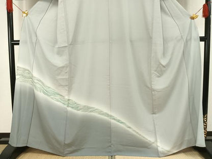 平和屋着物▽訪問着　単衣　霞文　暈し染め　洗える着物　AAAW1252fy