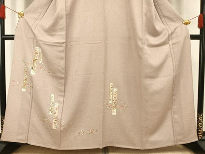平和屋着物▽訪問着 単衣 駒刺繍 色紙草花文 正絹 逸品 未使用 AAAW1253fy