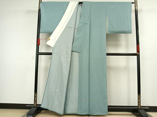 平和屋着物▽上質な小紋 単衣 舞桜文 正絹 逸品 AAAW1254fy