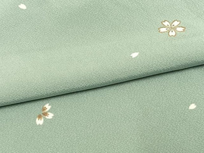 平和屋着物▽上質な小紋 単衣 舞桜文 正絹 逸品 AAAW1254fy