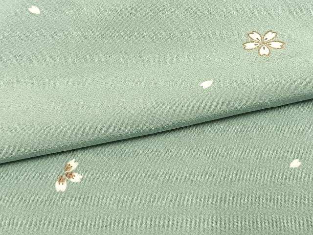 平和屋着物▽上質な小紋 単衣 舞桜文 正絹 逸品 AAAW1254fy