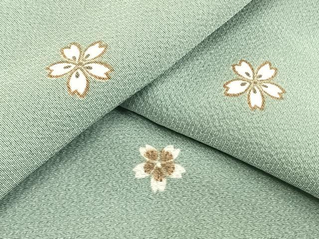 平和屋着物▽上質な小紋 単衣 舞桜文 正絹 逸品 AAAW1254fy