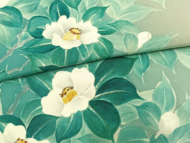 平和屋着物▽訪問着 単衣 手描き 草花文 金彩 正絹 逸品 AAAW1255fy