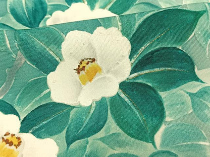 平和屋着物▽訪問着 単衣 手描き 草花文 金彩 正絹 逸品 AAAW1255fy