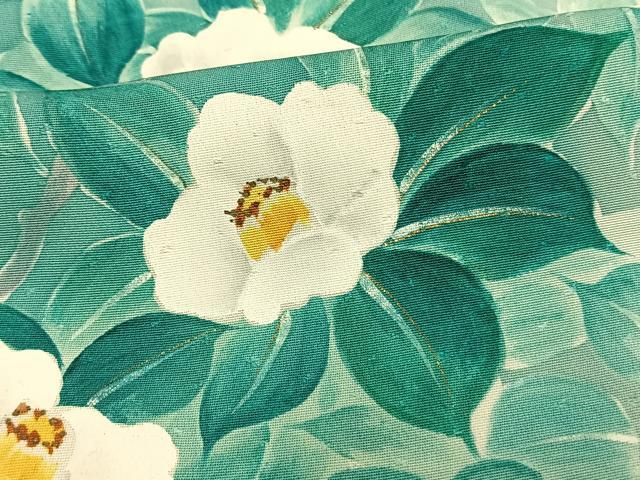 平和屋着物▽訪問着 単衣 手描き 草花文 金彩 正絹 逸品 AAAW1255fy